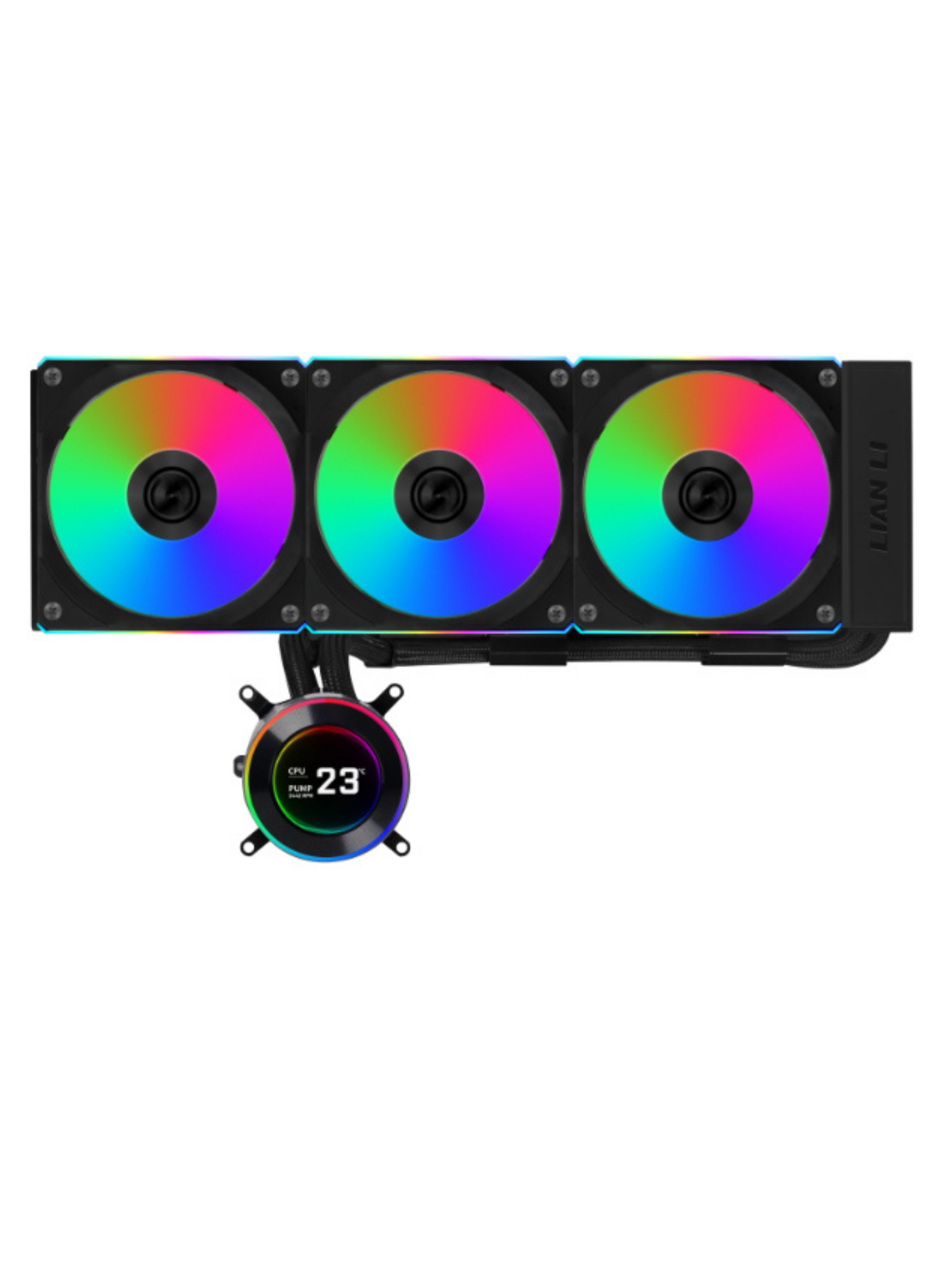 Lian Li HydroShift II LCD-C 360R CPU Liquid  Cooler - Customizable Display - Hidden Tubes -Black