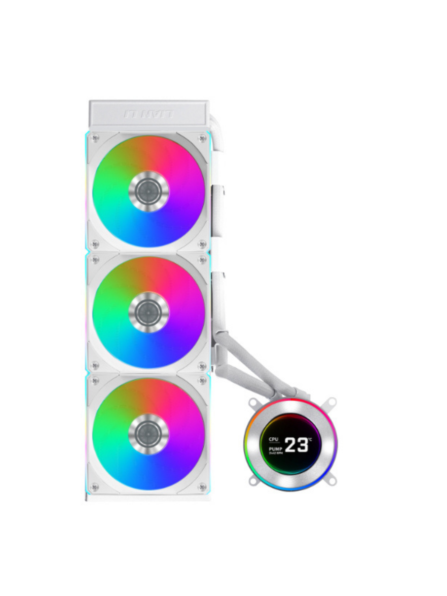 Lian Li HydroShift II LCD-C 360R CPU Liquid Cooler - Customizable Display - Hidden Tubes - White-2
