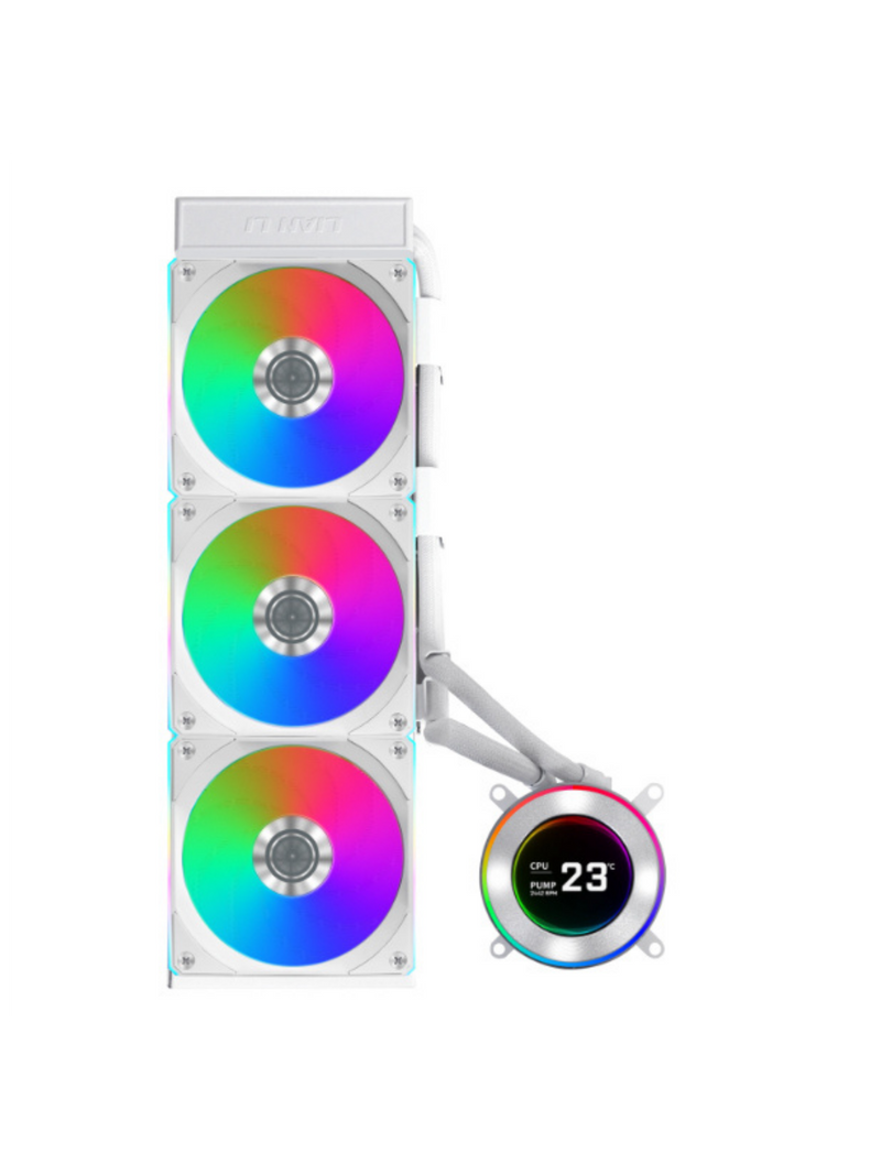 Lian Li HydroShift II LCD-C 360R CPU Liquid Cooler - Customizable Display - Hidden Tubes - White-2