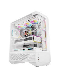 Darkflash DY460 Mid-Tower ATX Gaming Case - Tempered Glass - 4 Infinity Fans - ARGB Controller - White-1