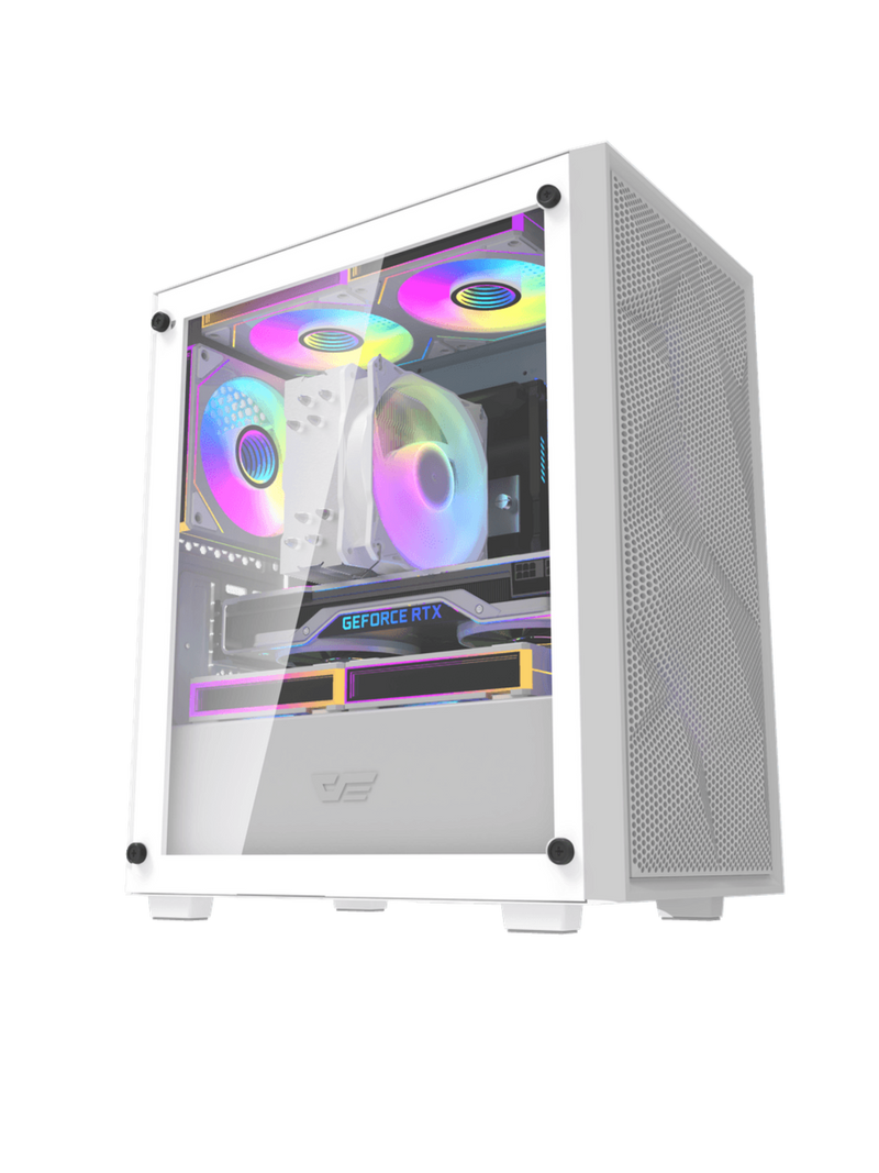 Darkflash M305 Mesh Mini-Tower M-ATX Gaming Case - Without Fans - White-1