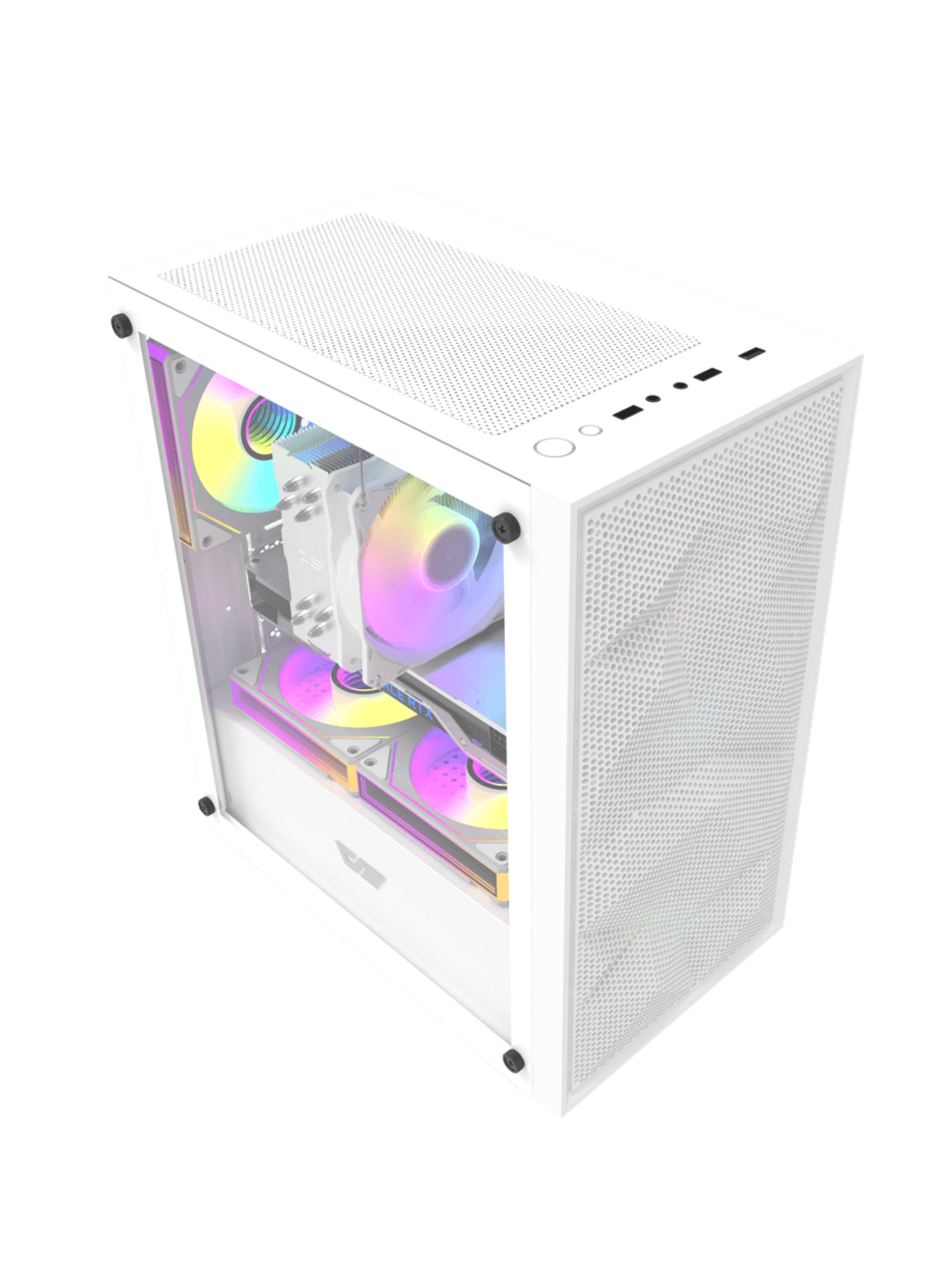 Darkflash M305 Mesh Mini-Tower M-ATX Gaming Case - Without Fans - White-2