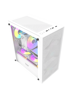 Darkflash M305 Mesh Mini-Tower M-ATX Gaming Case - Without Fans - White-2