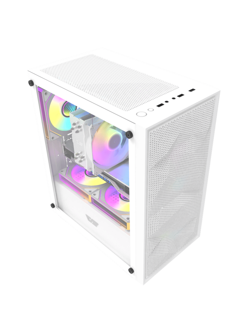 Darkflash M305 Mesh Mini-Tower M-ATX Gaming Case - Without Fans - White-2