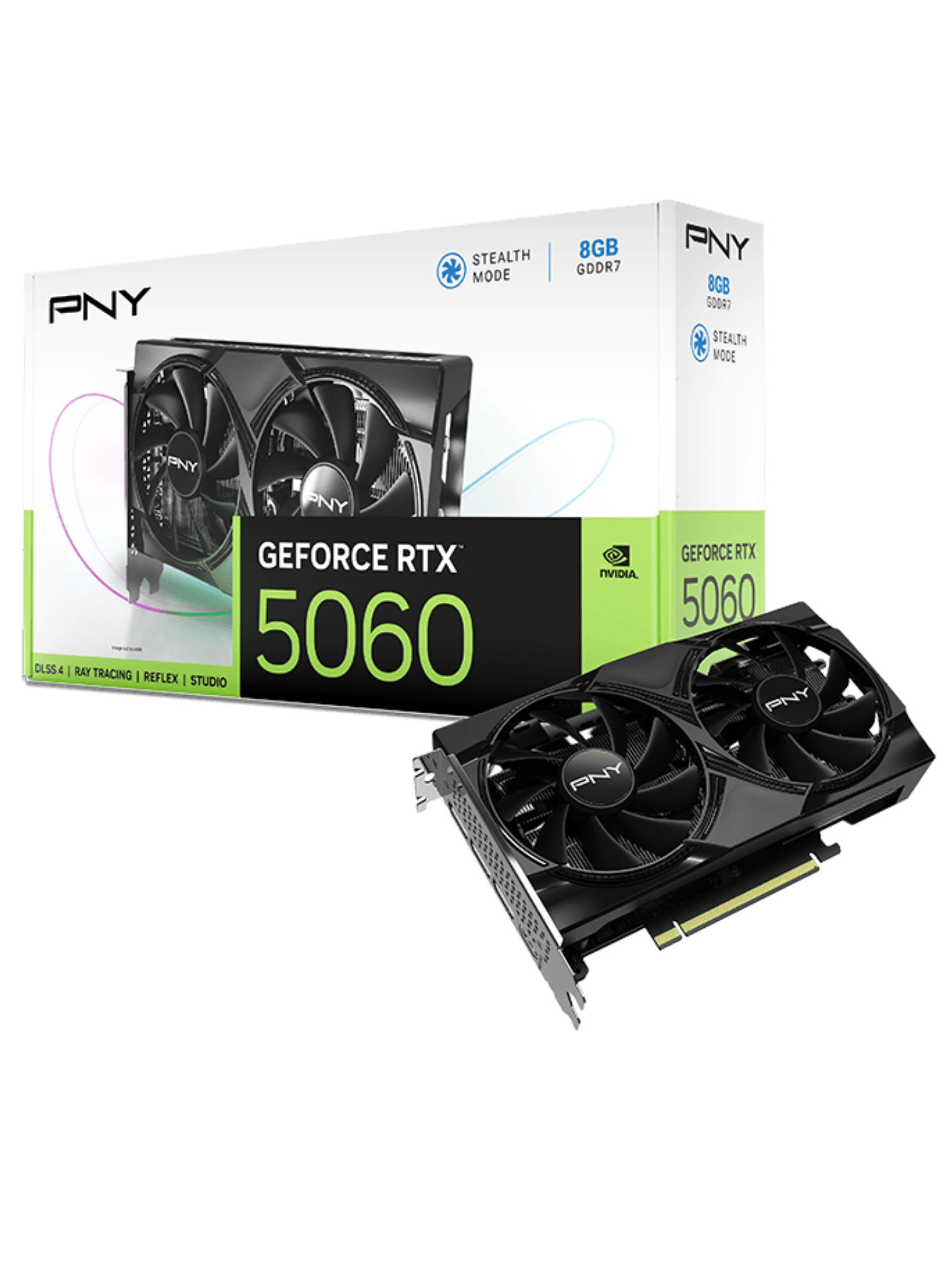 PNY GeForce RTX 5060 8GB GDDR7 - Dual Fans - DLSS 4 - Black-1