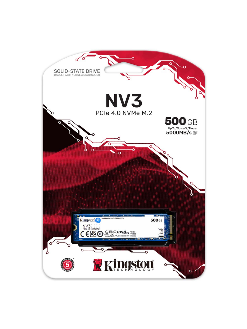 Kingston NV3 500GB PCIe NVMe SSD Gen 4 - 5000MB/s-1