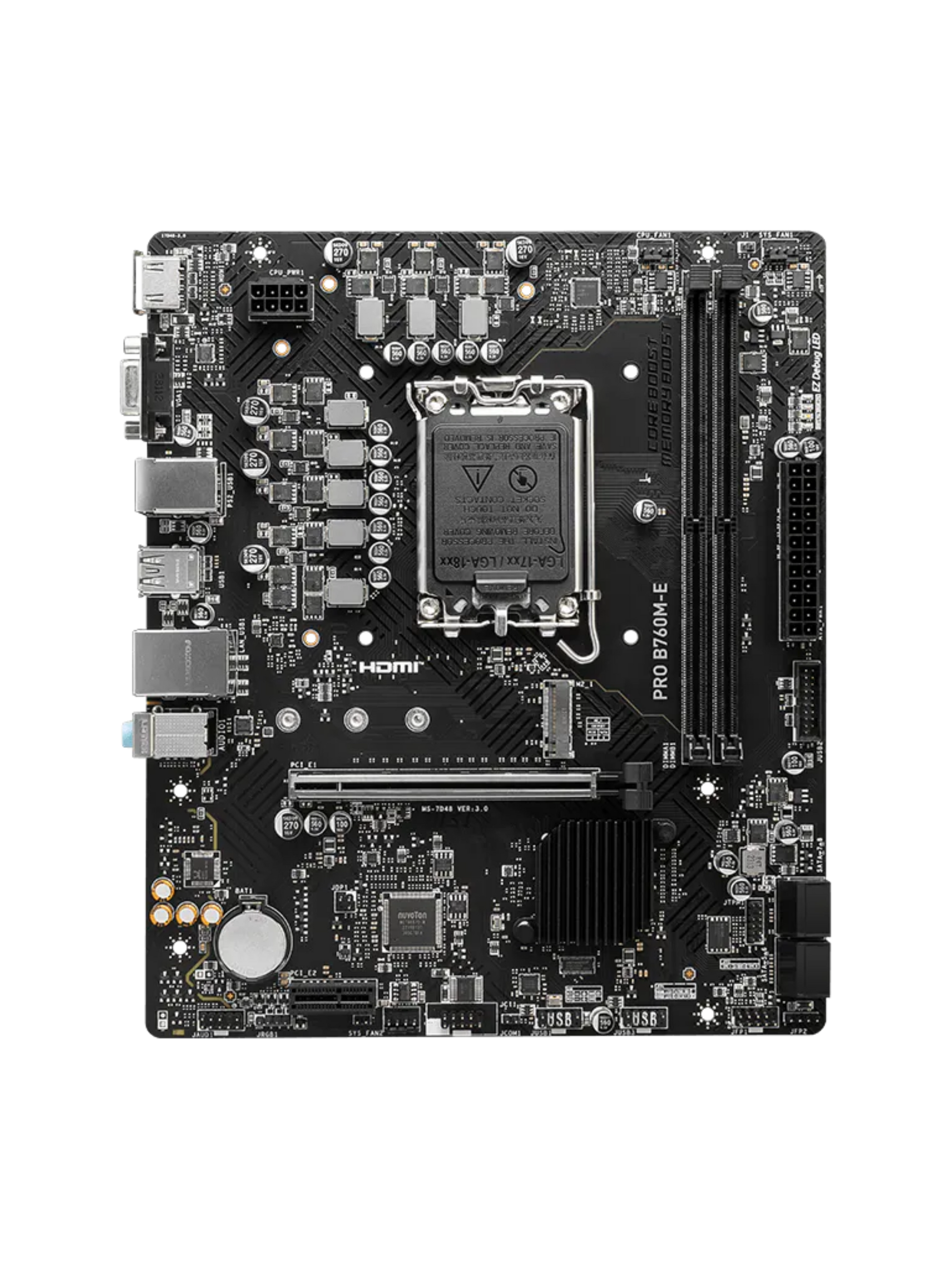 MSI Pro B760M-E DDR5 M-ATX Motherboard - Intel LGA 1700-2