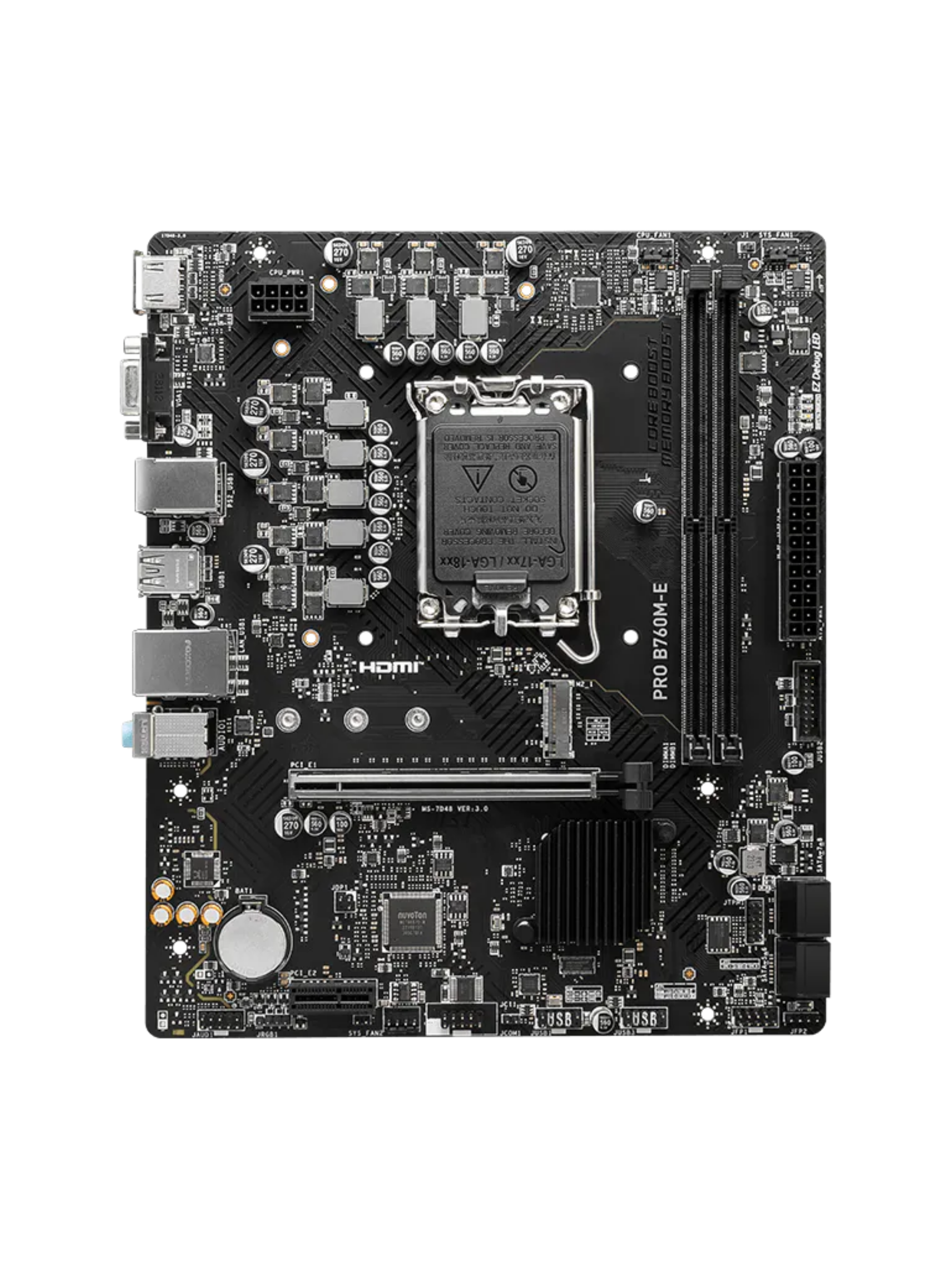 MSI Pro B760M-E DDR5 M-ATX Motherboard - Intel LGA 1700-2