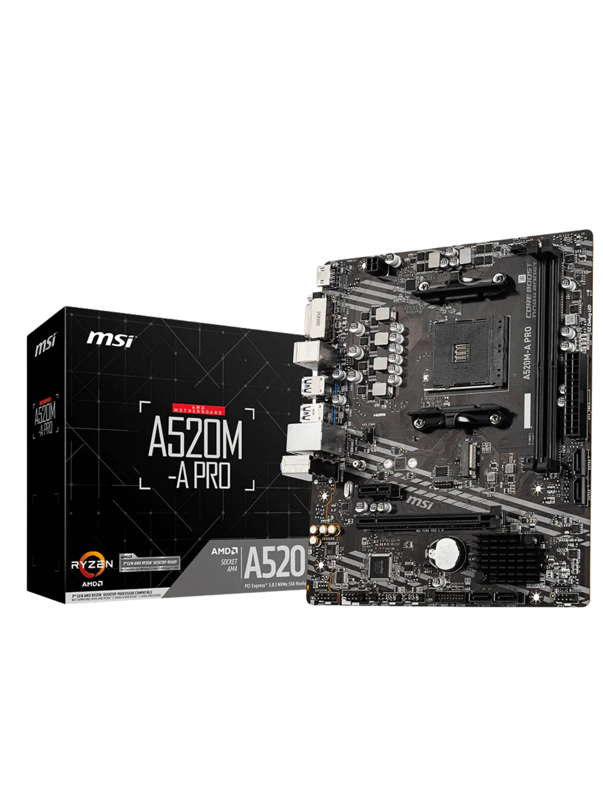 MSI A520M-A PRO DDR4 M-ATX Motherboard - AMD AM4-1