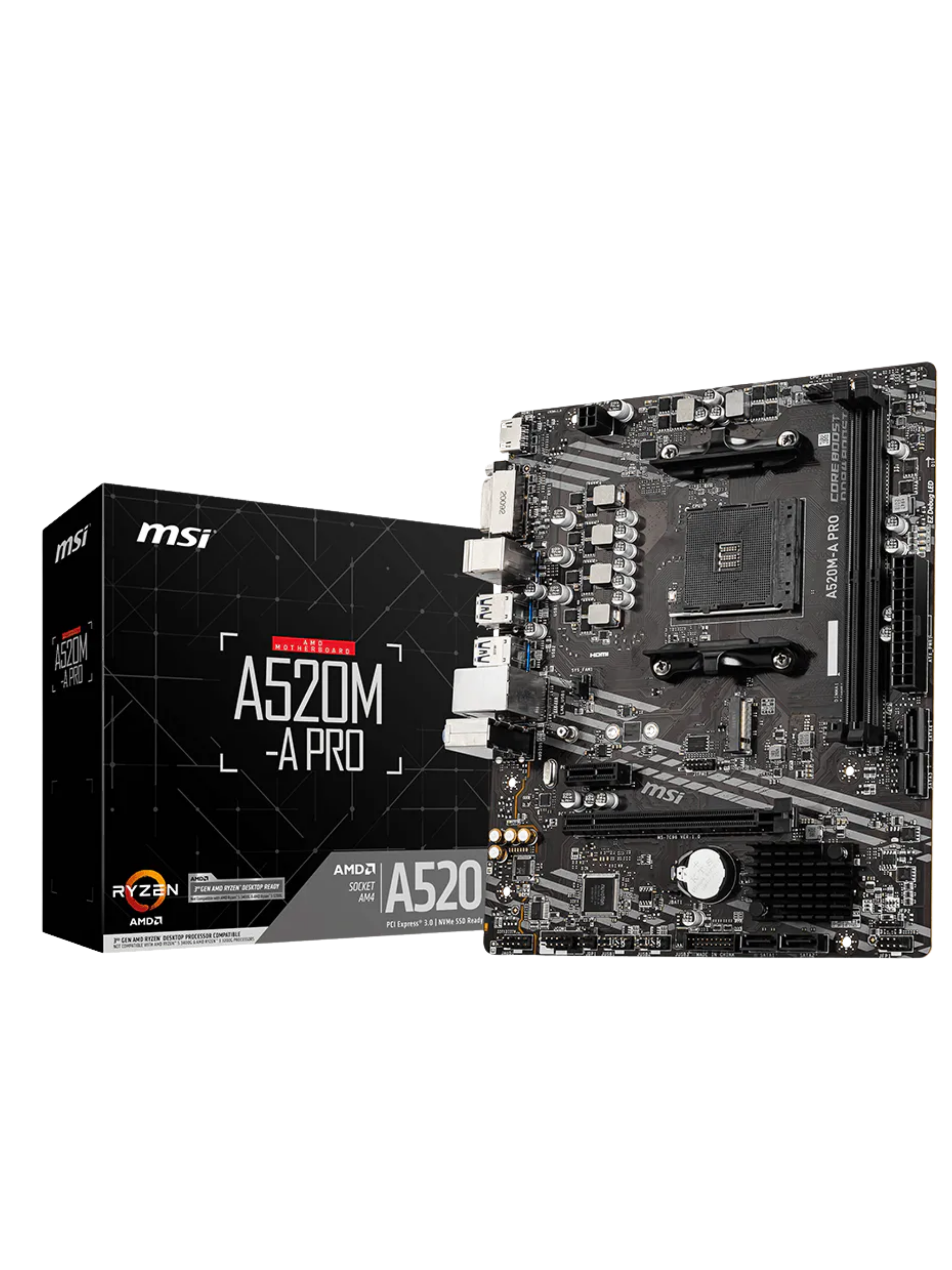 MSI A520M-A PRO DDR4 M-ATX Motherboard - AMD AM4