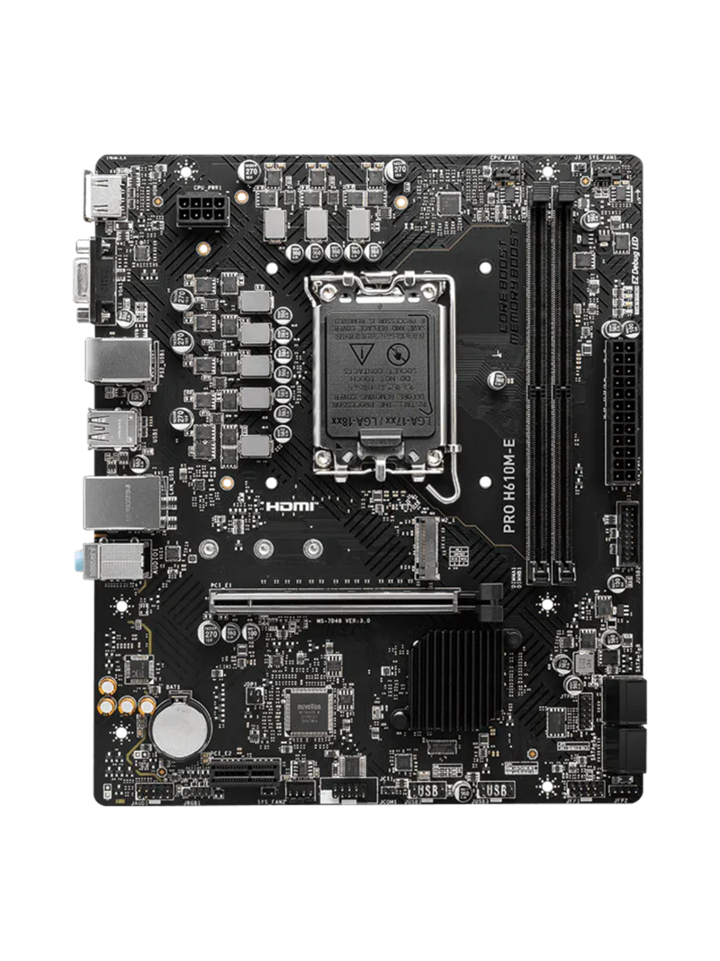 MSI PRO H610M-E ProSeries DDR5 M-ATX Motherboard - LGA1700-4