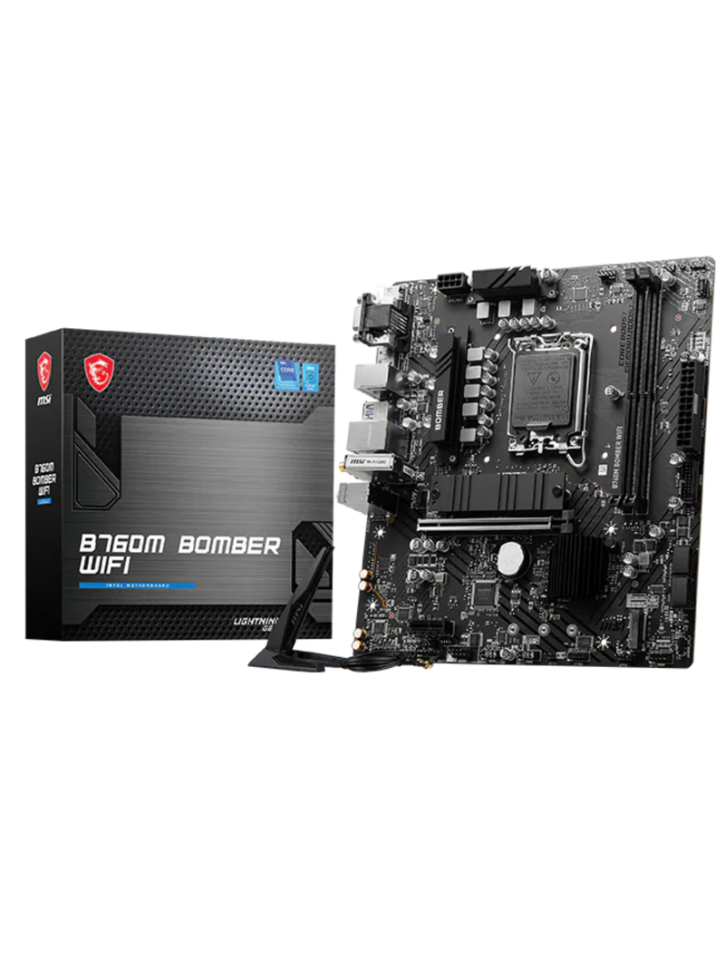 MSI B760M Bomber WIFI M-ATX DDR5 6400MHz Motherboard - LGA1700-1