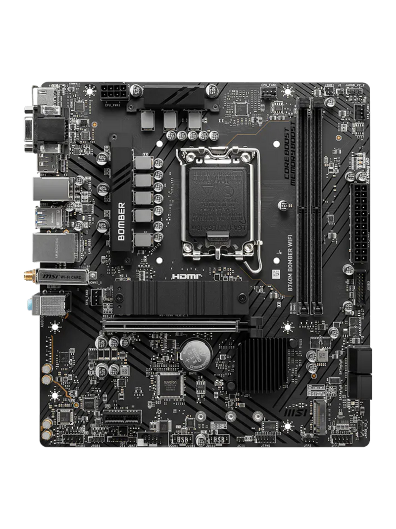 MSI B760M Bomber WIFI M-ATX DDR5 6400MHz Motherboard - LGA1700-5