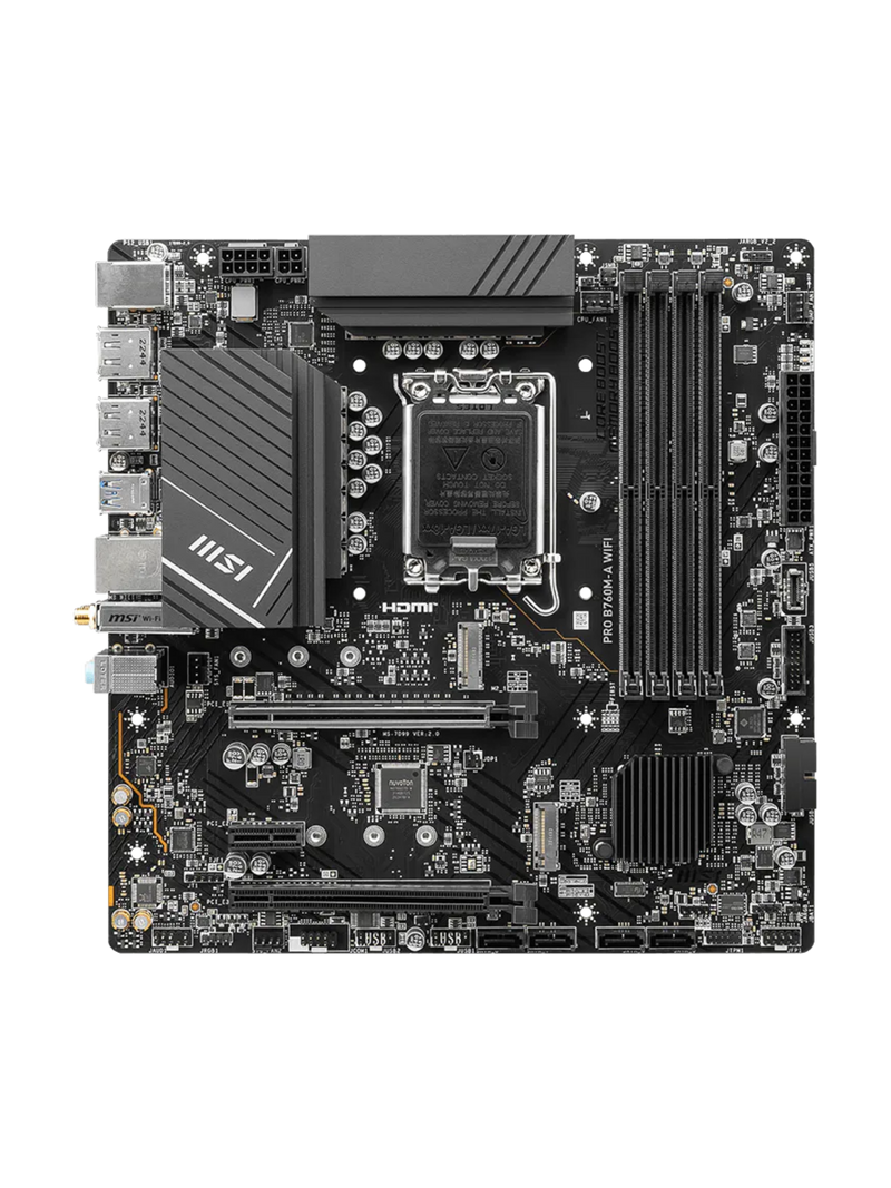 MSI PRO B760M-A WIFI M-ATX DDR5 Motherboard - LGA 1700-3