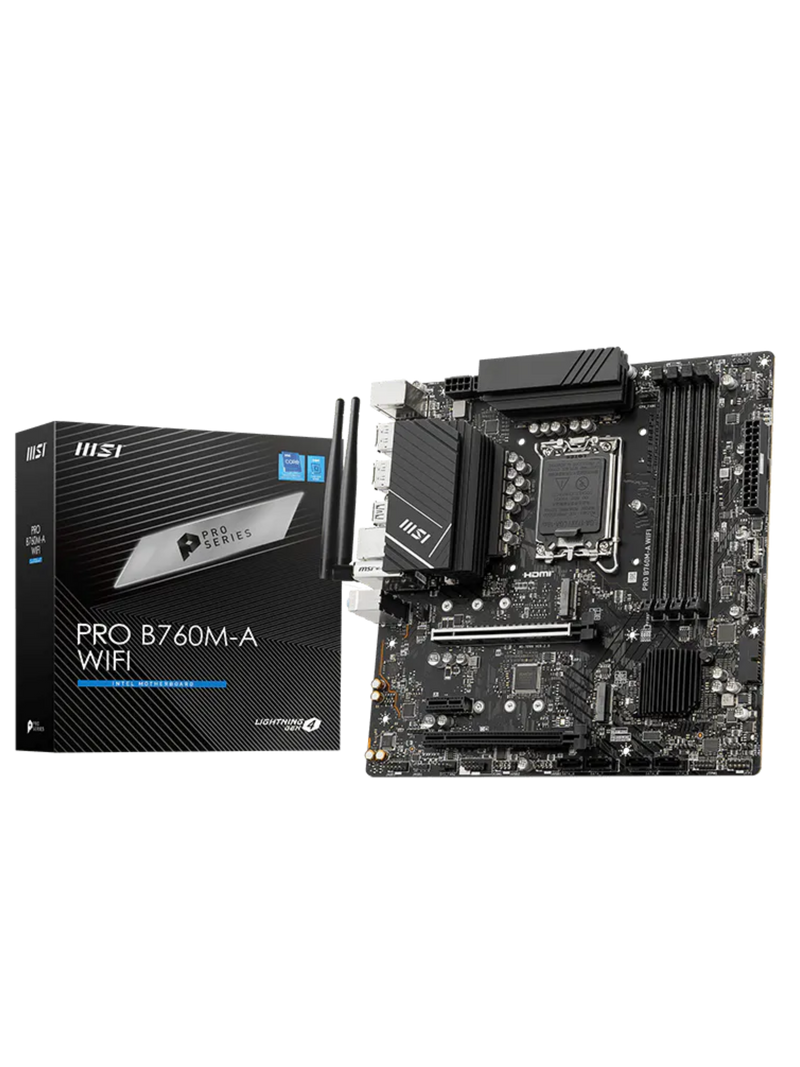 MSI PRO B760M-A WIFI M-ATX DDR5 Motherboard - LGA 1700-5