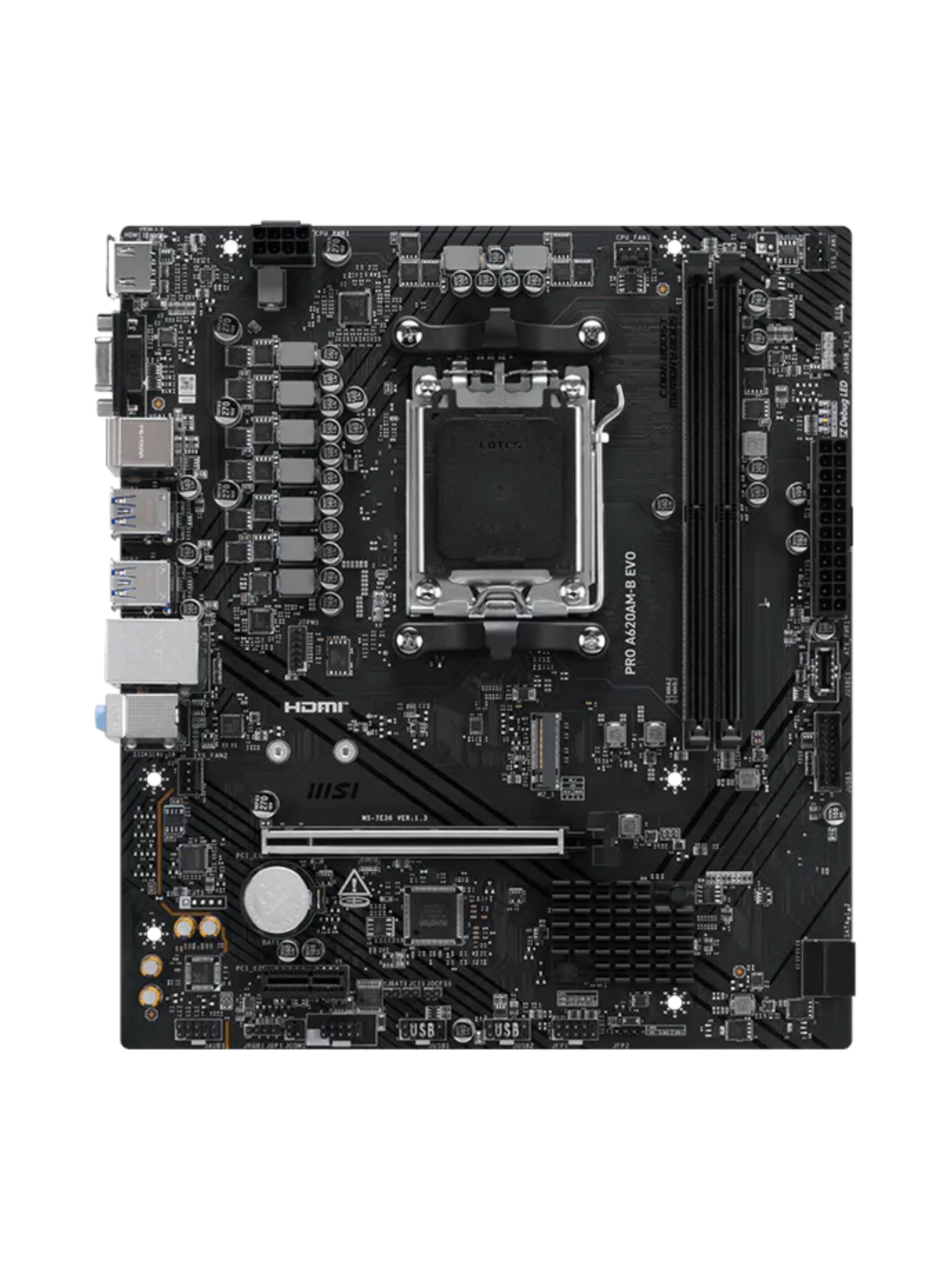 MSI PRO A620AM-B EVO M-ATX DDR5 Motherboard - AM5-3