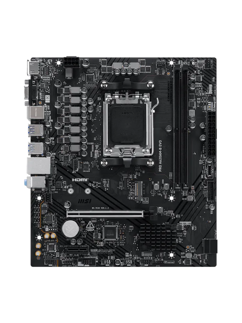 MSI PRO A620AM-B EVO M-ATX DDR5 Motherboard - AM5-3