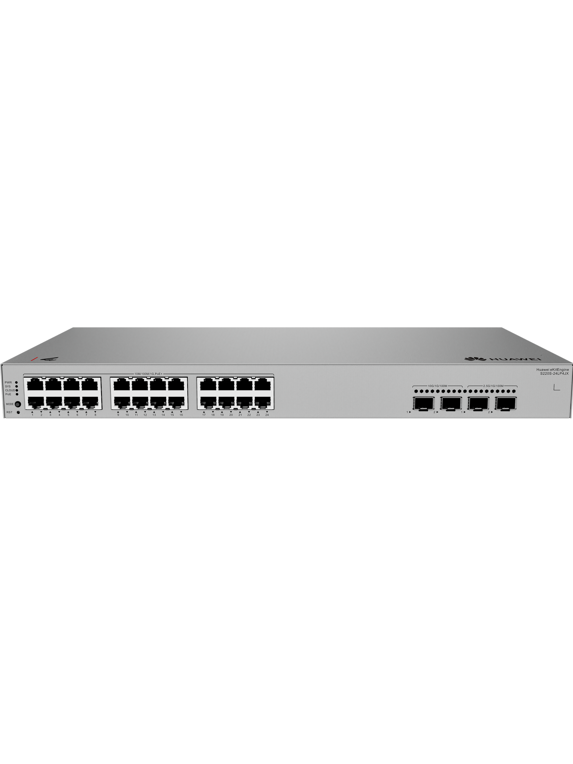 Huawei S220S-24LP4JX Managed POE Switch - 24 Ports Gigabit POE+ -  2 x 10GE SFP+ Ports  -2 x 2.5GE SFP ports - Rack Mountable --2