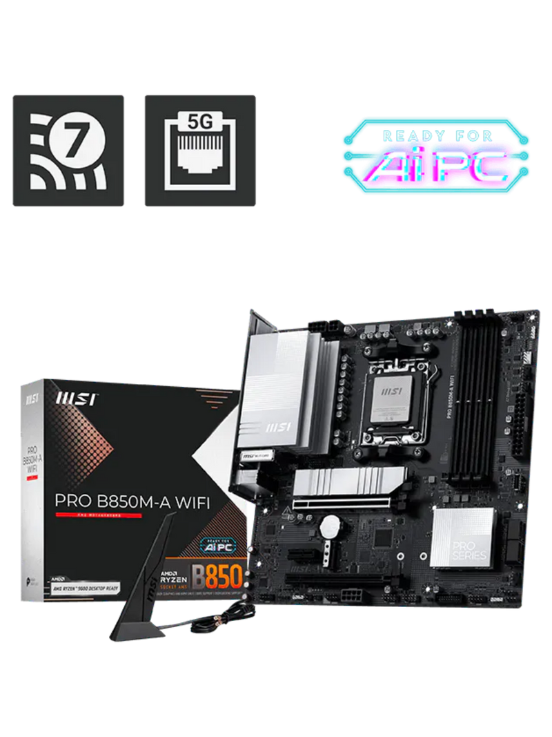 MSI PRO B850M-A WIFI M-ATX DDR5 Motherboard - AM5-4