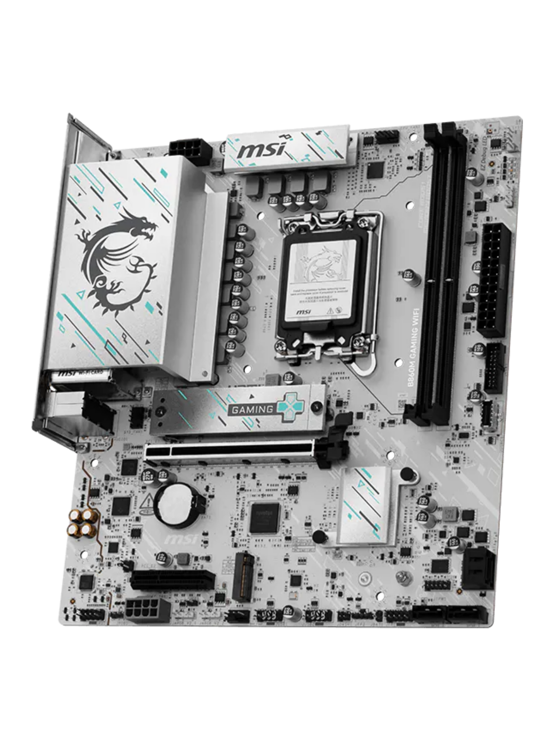 MSI B860M GAMING WIFI M-ATX DDR5 Motherboard - White - LGA 1851-1