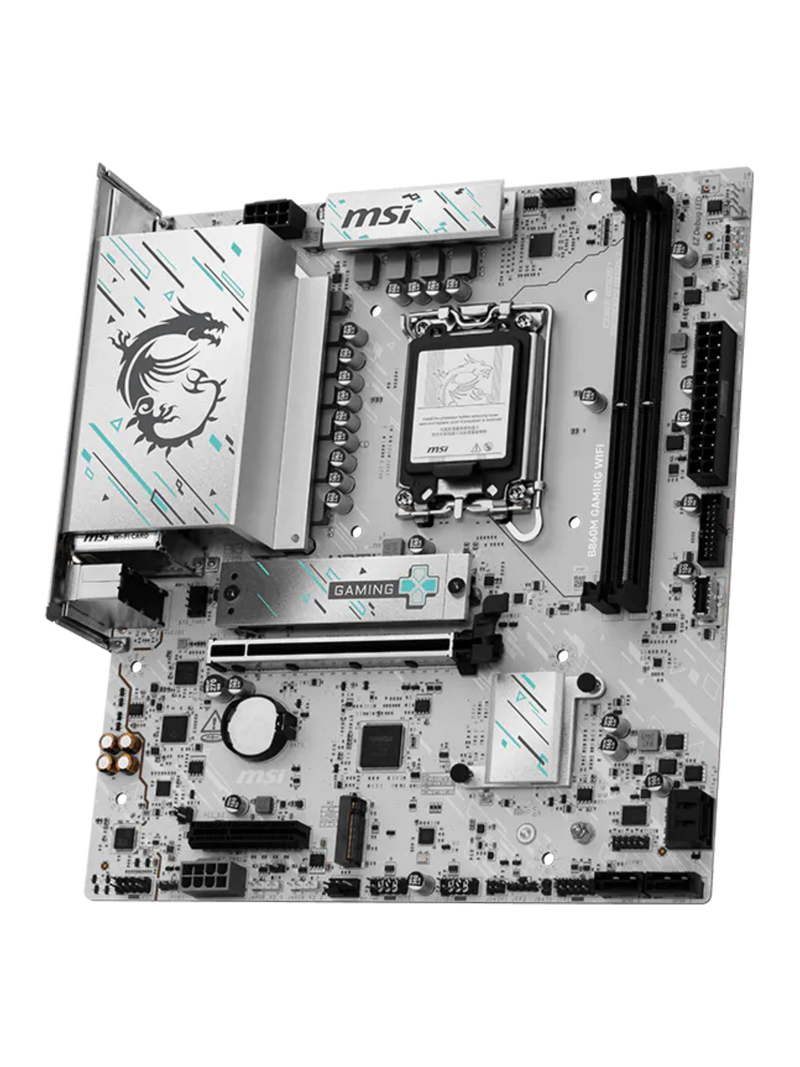 MSI B860M GAMING WIFI M-ATX DDR5 Motherboard - White - LGA 1851-1