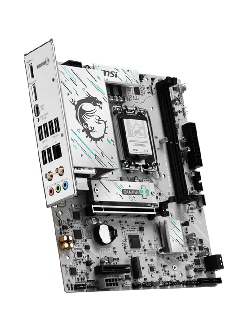 MSI B860M GAMING WIFI M-ATX DDR5 Motherboard - White - LGA 1851-2