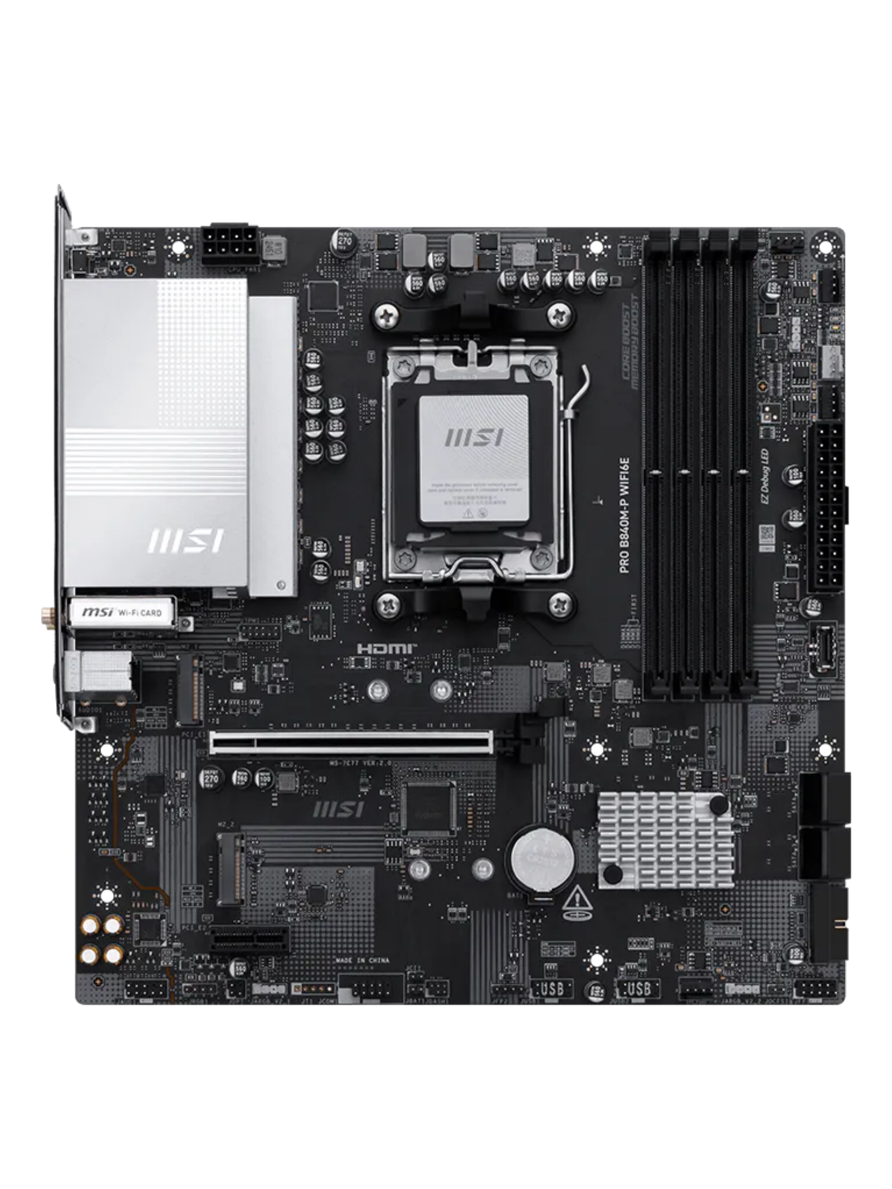 MSI PRO B840M-P WIFI6E M-ATX DDR5 Motherboard - AM5-2