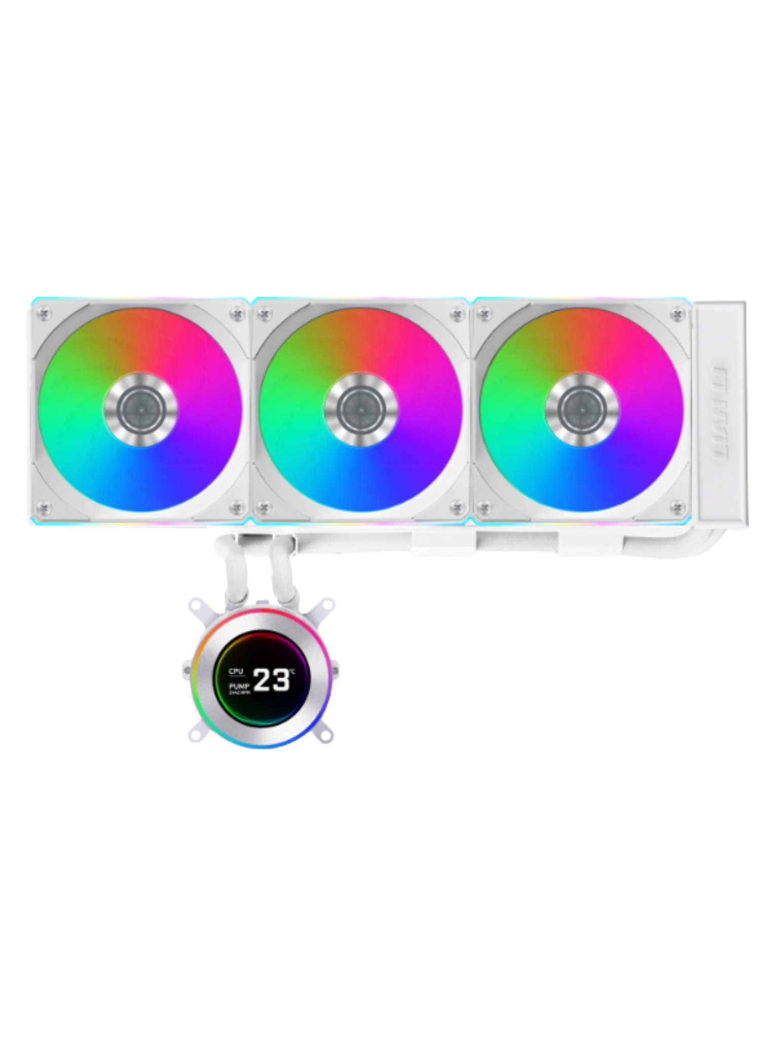 Lian Li HydroShift II LCD-C 360R CPU Liquid Cooler - Customizable Display - Hidden Tubes - White-1
