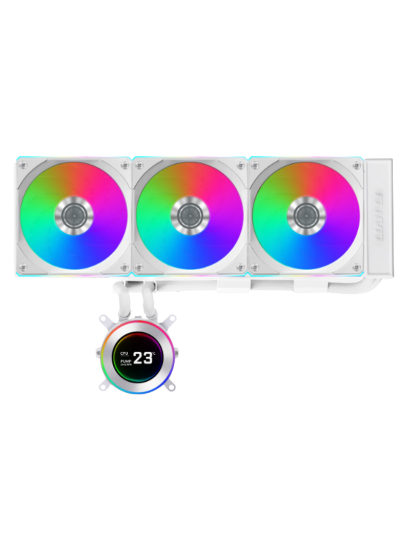 Lian Li HydroShift II LCD-C 360R CPU Liquid Cooler - Customizable Display - Hidden Tubes - White-1