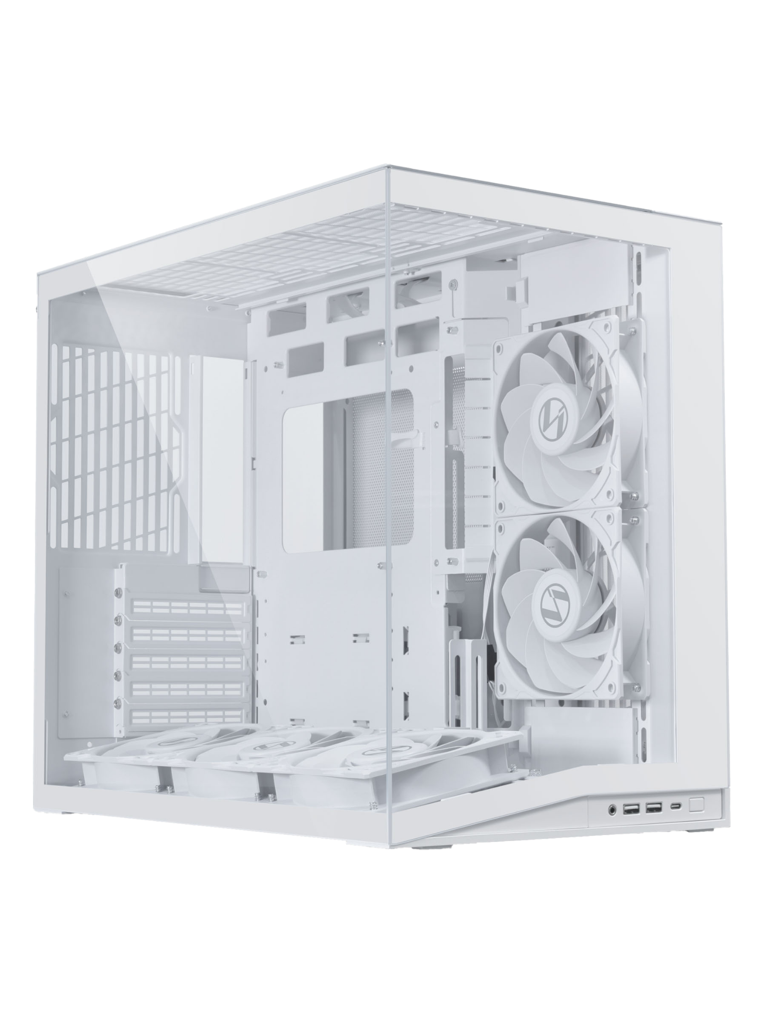 Lian Li O11D Mini V2 Flow - White- with 5x Reverse Blade NON-RGB Fans-4