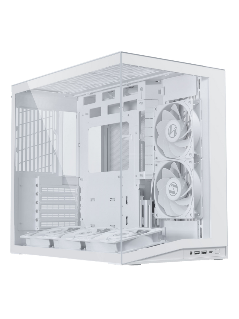 Lian Li O11D Mini V2 Flow - White- with 5x Reverse Blade NON-RGB Fans-4