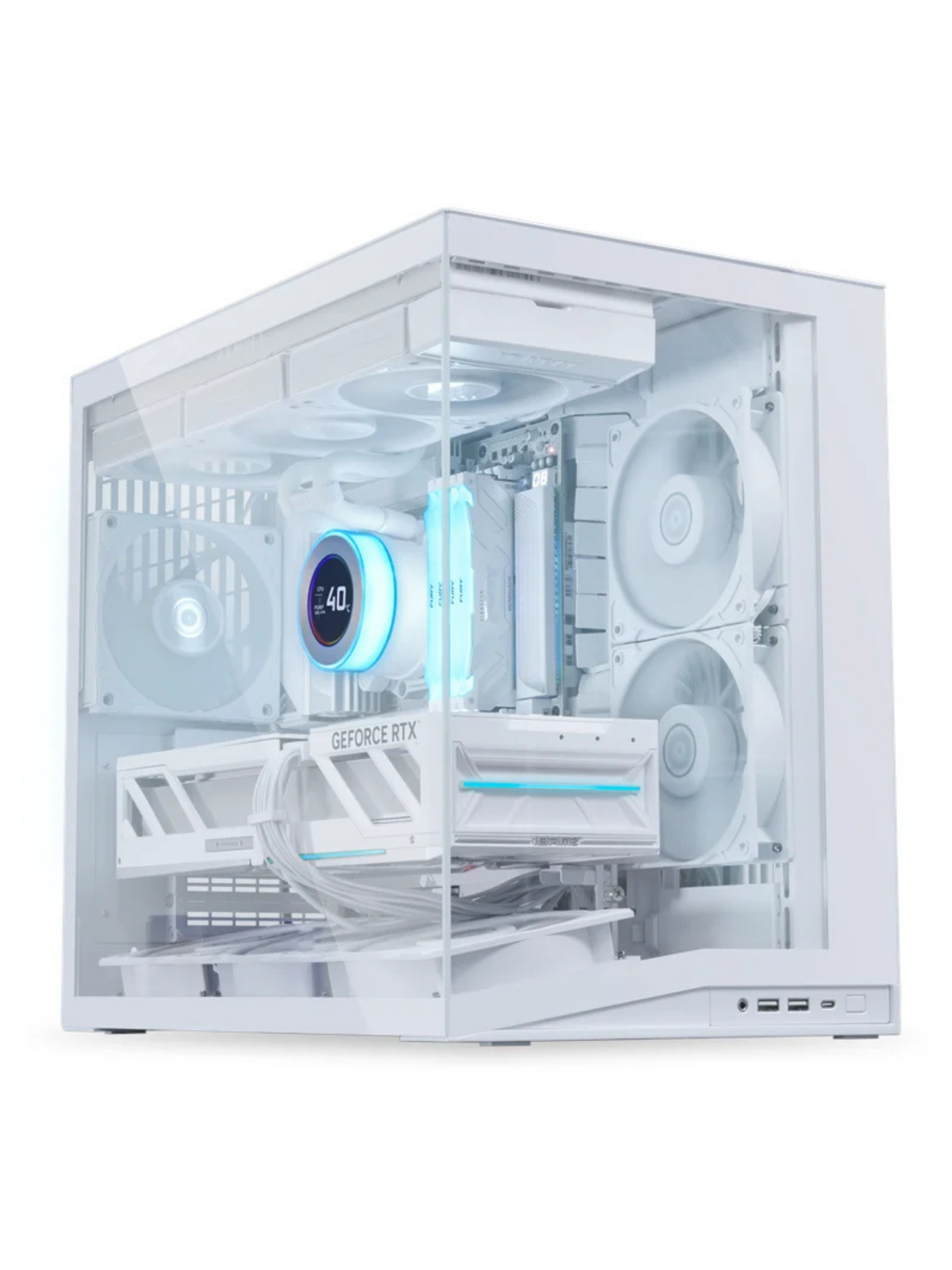 Lian Li O11D Mini V2 Flow - White- with 5x Reverse Blade NON-RGB Fans-2