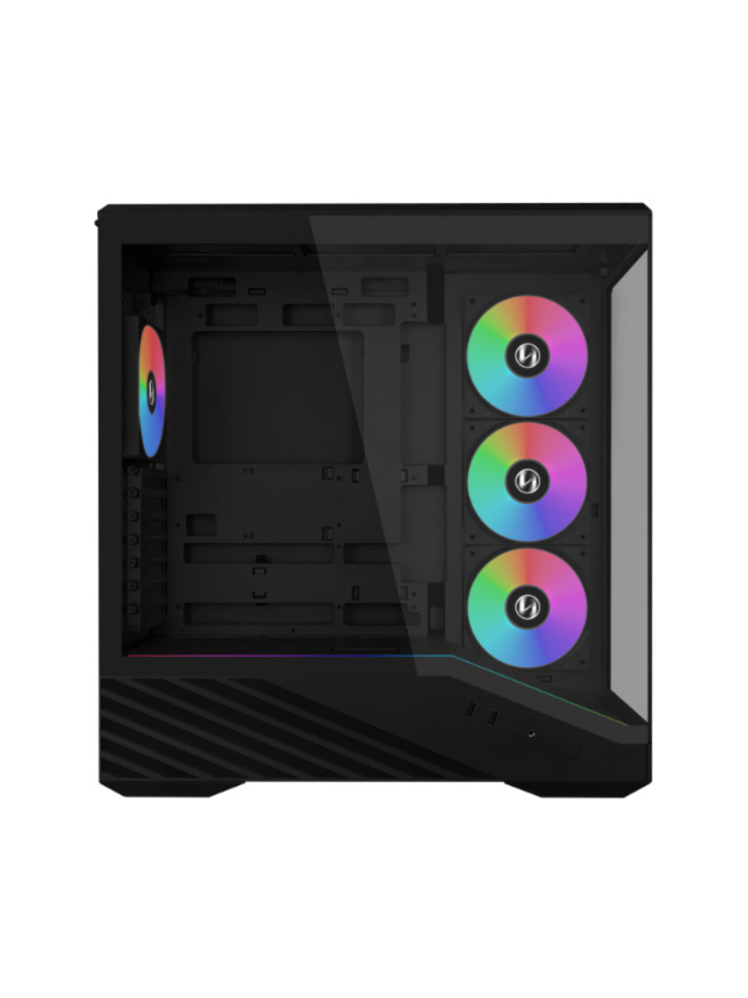 Lian Li Vector V100 Mid Tower Tempered Glass Gaming Case - 4 ARGB Fans - Black-2