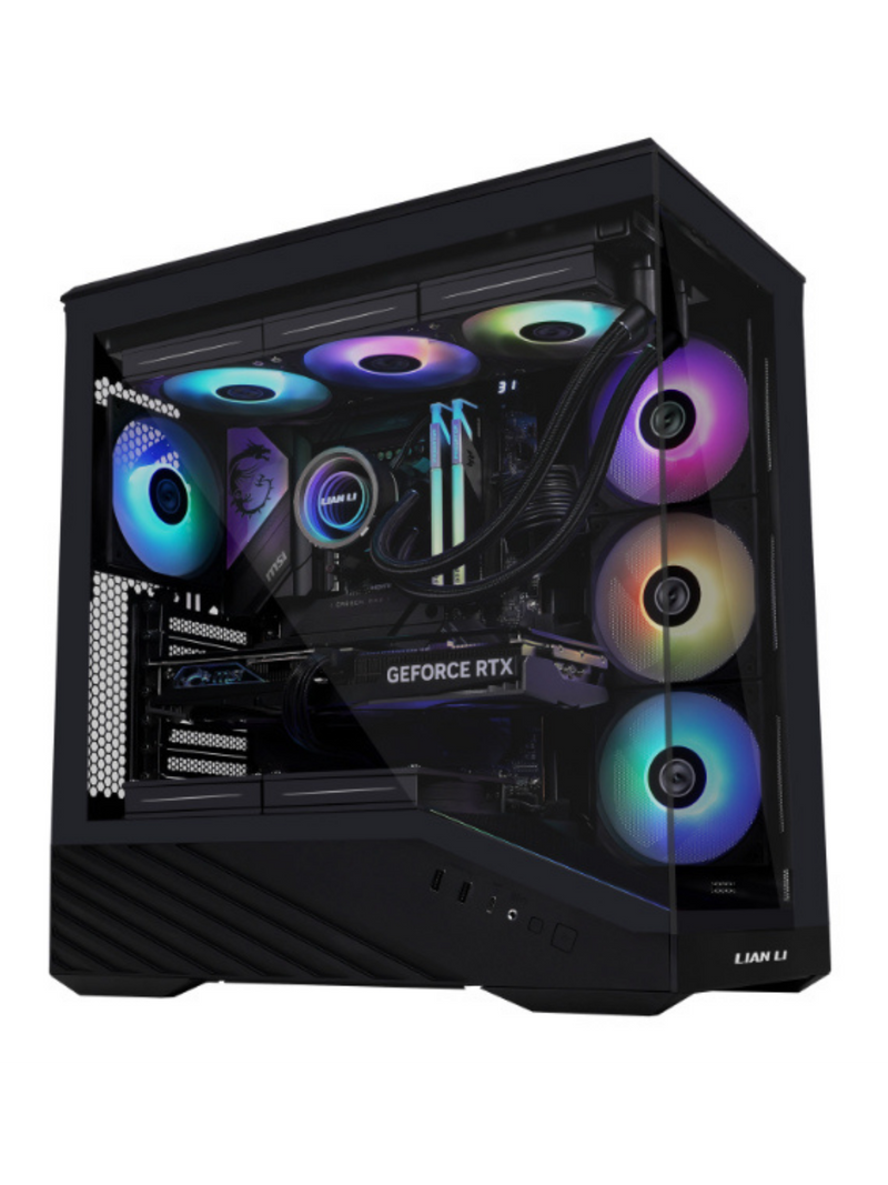 Lian Li Vector V100 Mid Tower Tempered Glass Gaming Case - 4 ARGB Fans - Black-5