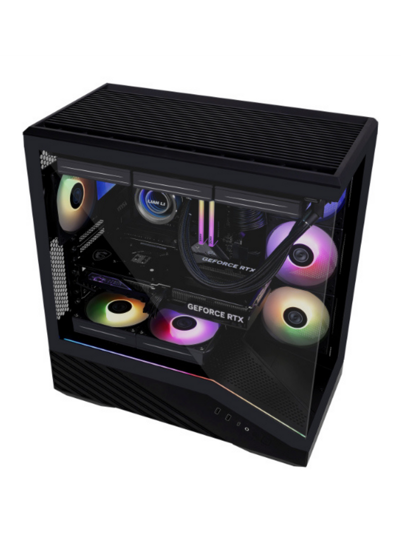 Lian Li Vector V100 Mid Tower Tempered Glass Gaming Case - 4 ARGB Fans - Black-4