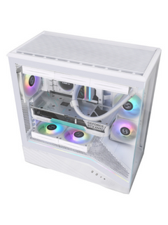 Lian Li Vector V100 Mid Tower Tempered Glass Gaming Case - 4 ARGB Fans - White-6