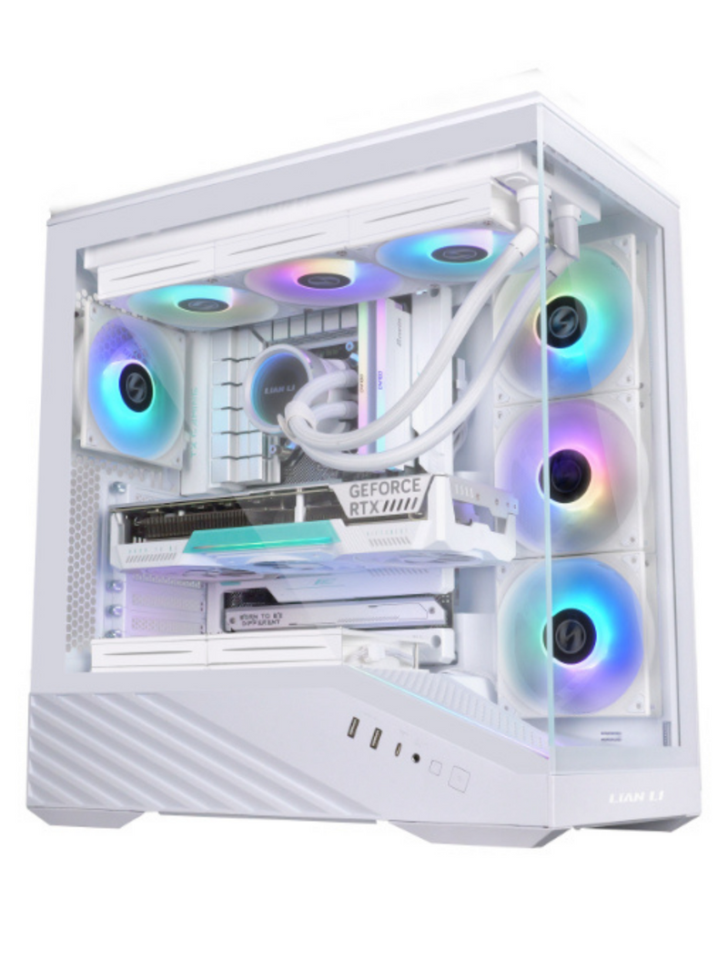 Lian Li Vector V100 Mid Tower Tempered Glass Gaming Case - 4 ARGB Fans - White-4
