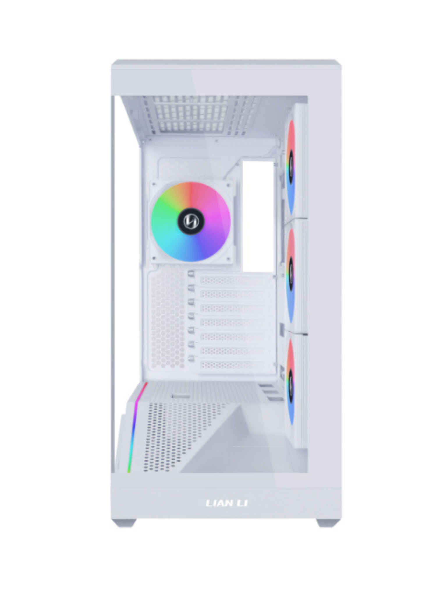 Lian Li Vector V100 Mid Tower Tempered Glass Gaming Case - 4 ARGB Fans - White-3