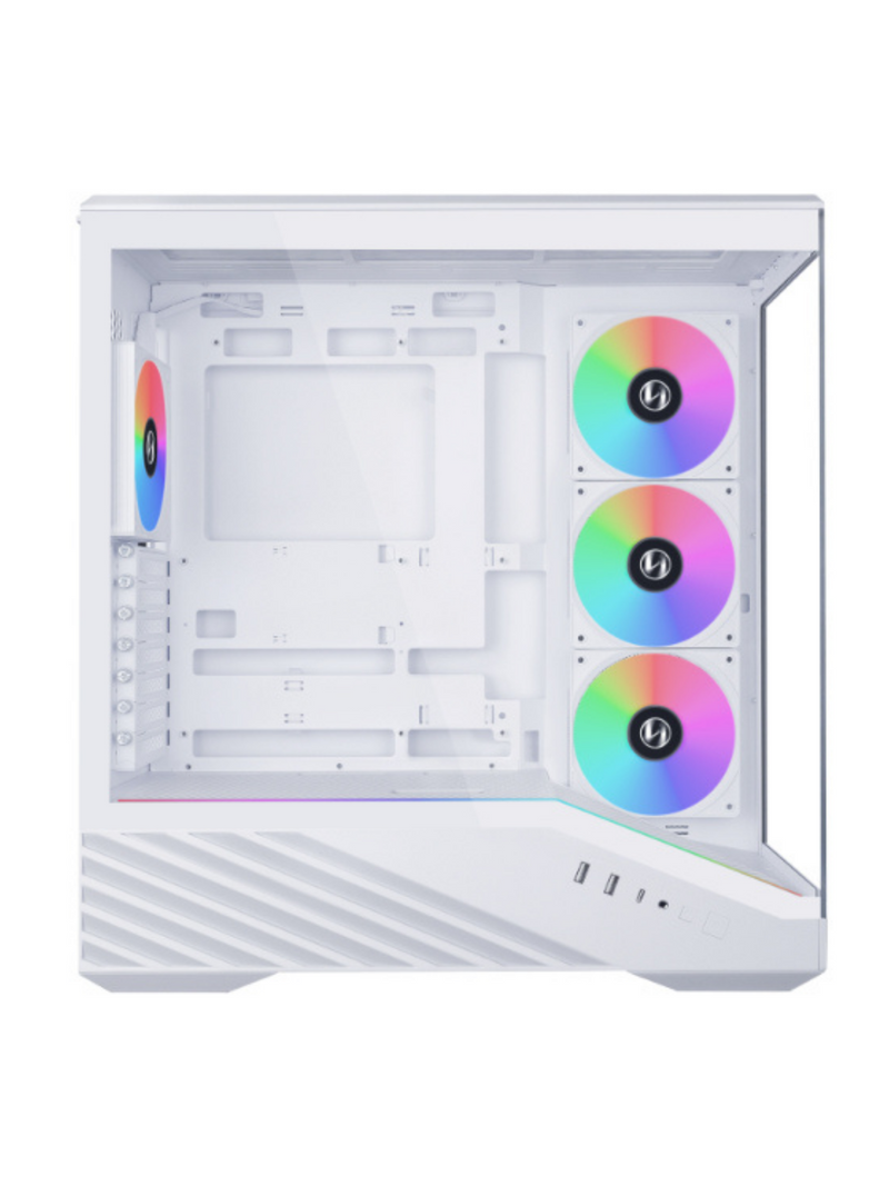 Lian Li Vector V100 Mid Tower Tempered Glass Gaming Case - 4 ARGB Fans - White-2