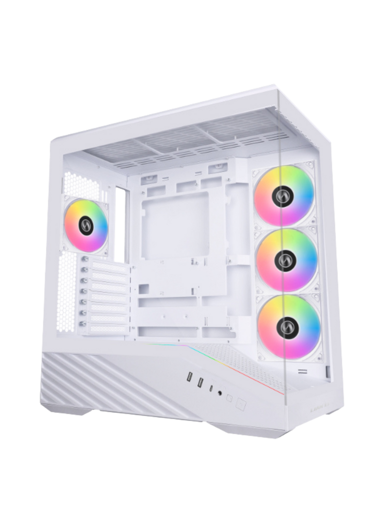 Lian Li Vector V100 Mid Tower Tempered Glass Gaming Case - 4 ARGB Fans - White-1