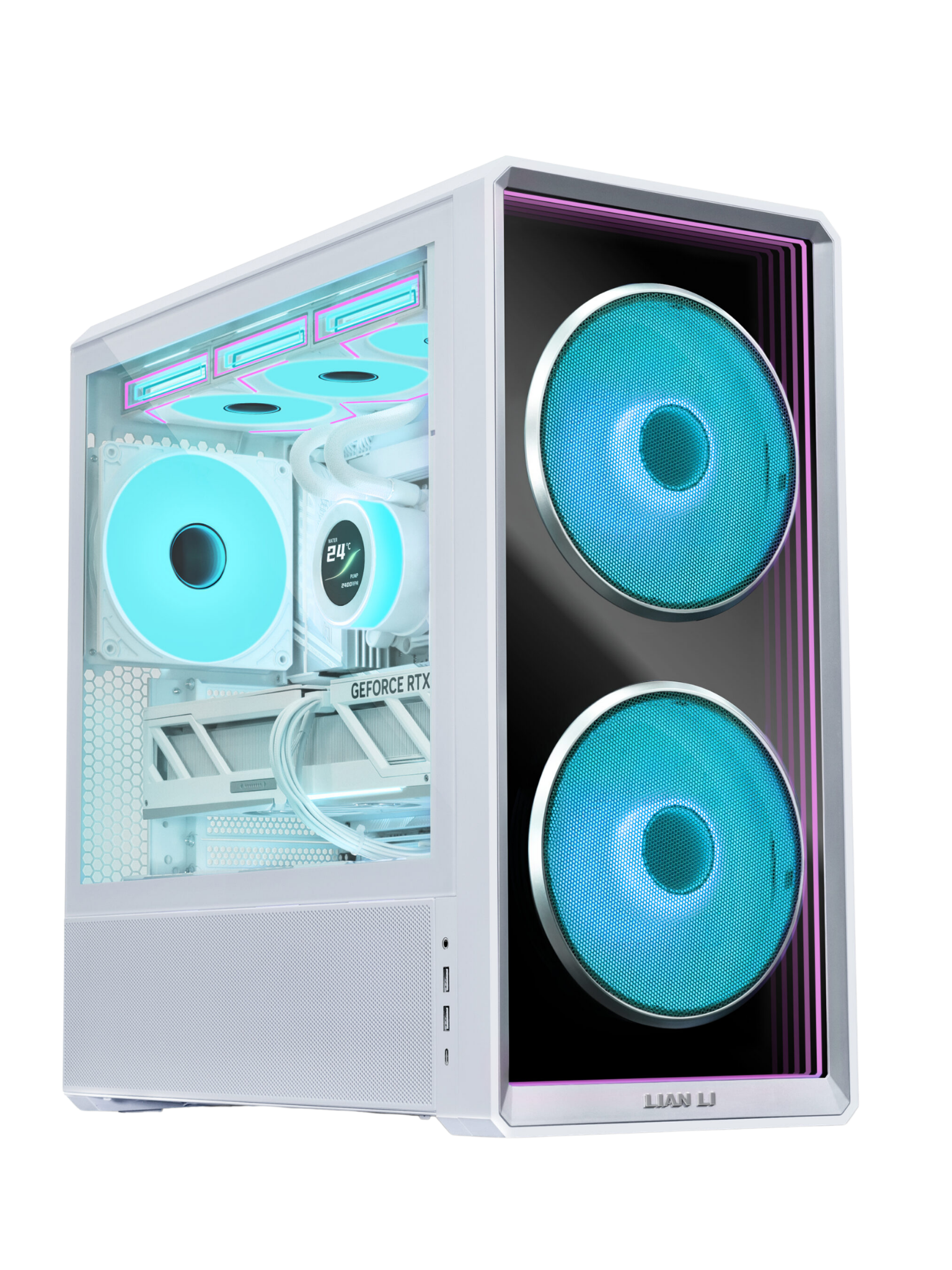 Lian Li Lancool 217 INF Infinity Mirror Mid-Tower Gaming Case - White