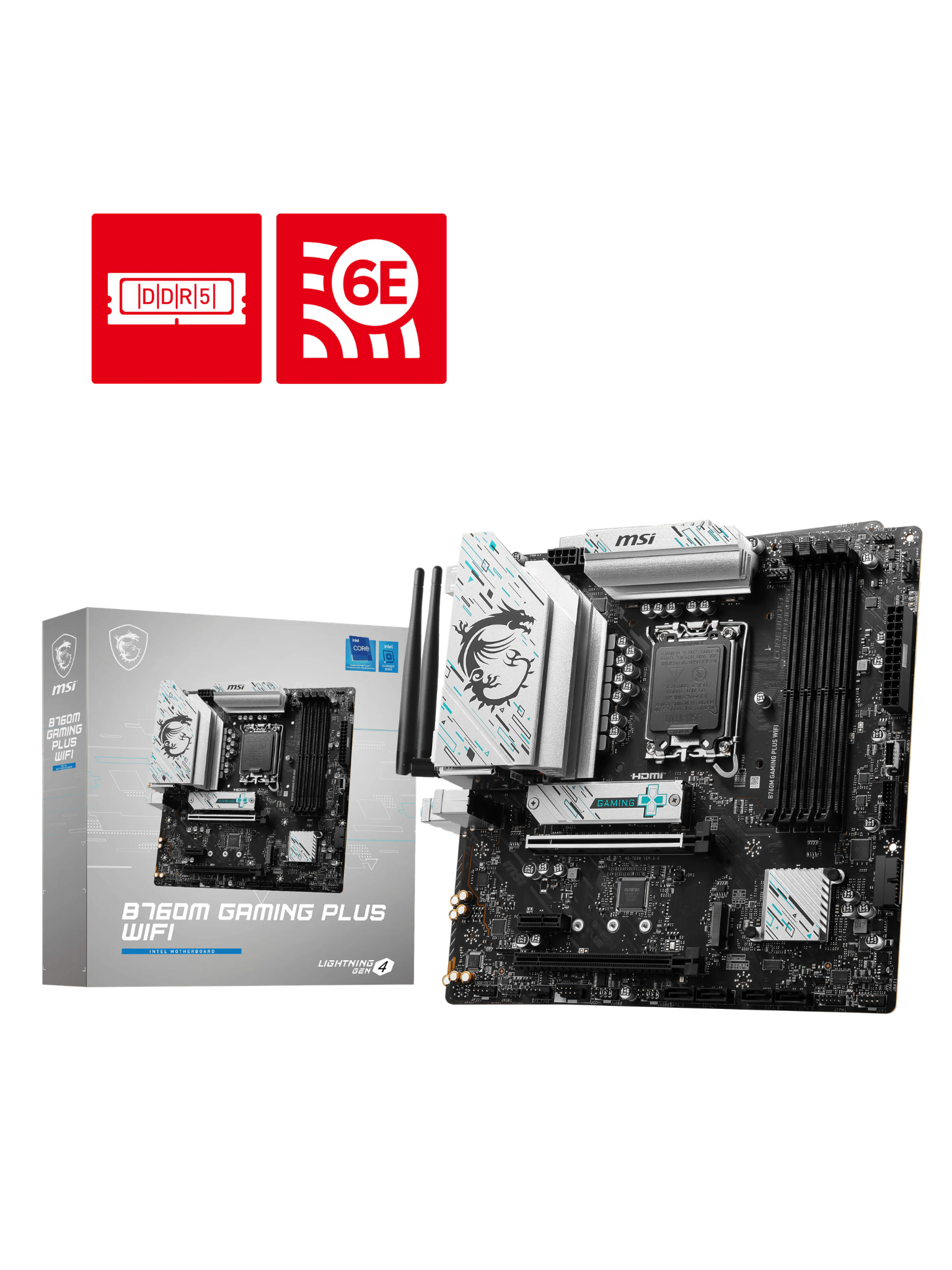 MSI B760m Gaming Plus WIFI M-ATX DDR5 Motherboard - LGA1700-4