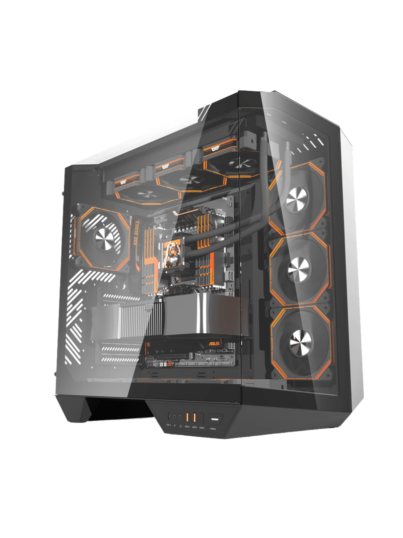 Darkflash DY470 Mid-Tower ATX Gaming Case - Tempered Glass - 4 Infinity Fans - ARGB Controller -Black-1