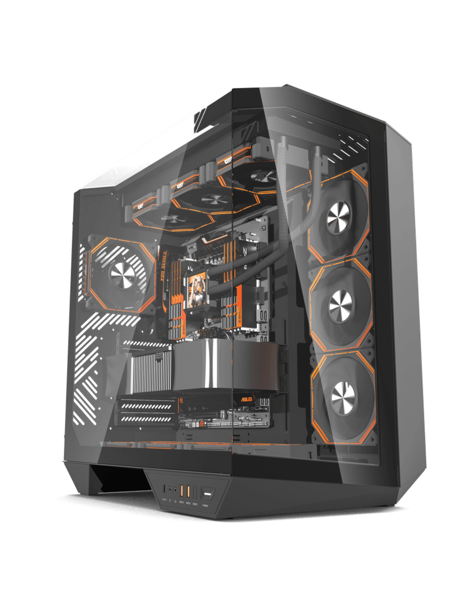Darkflash DY470 Mid-Tower ATX Gaming Case - Tempered Glass - 4 Infinity Fans - ARGB Controller -Black-2