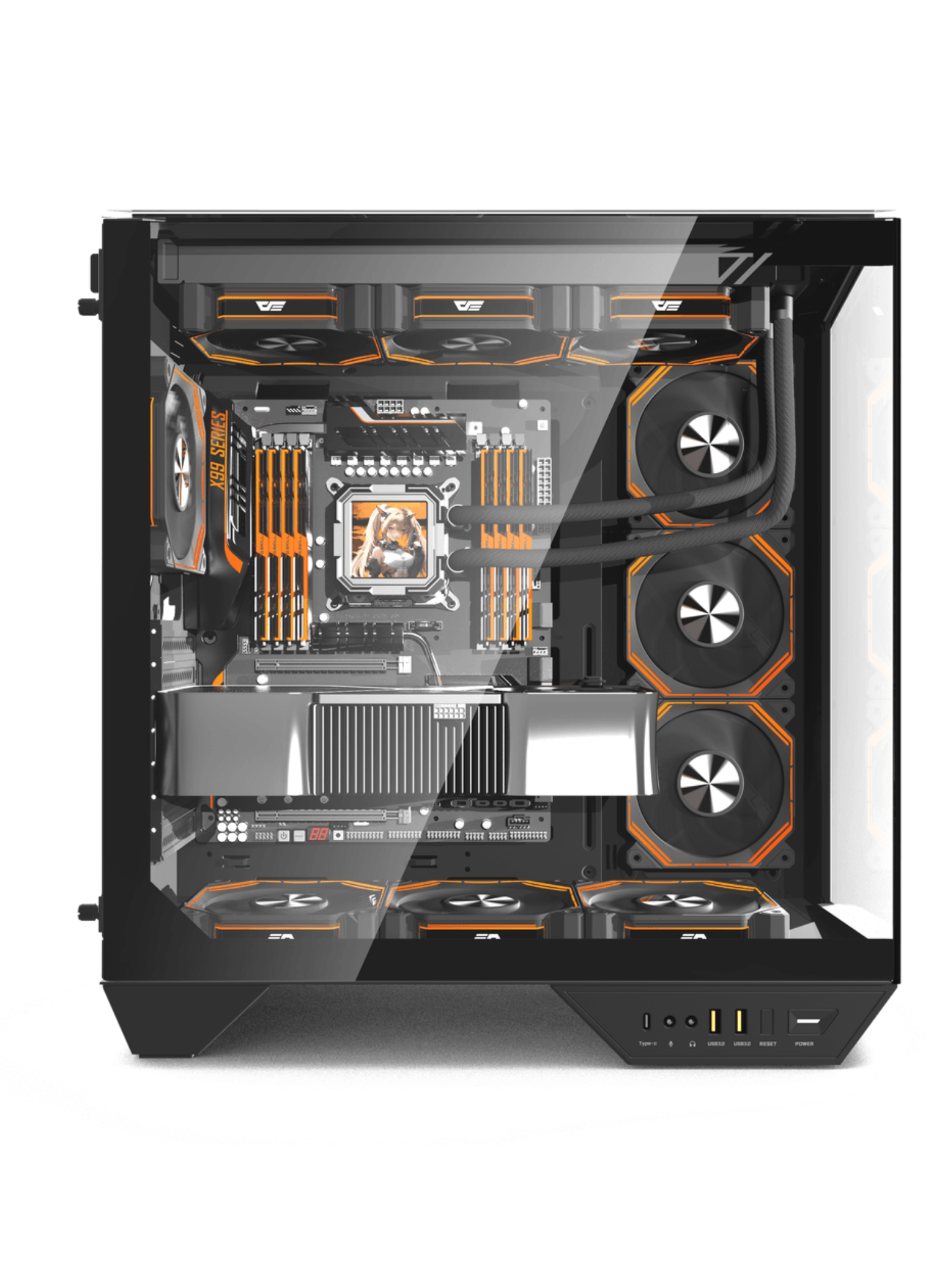 Darkflash DY470 Mid-Tower ATX Gaming Case - Tempered Glass - 4 Infinity Fans - ARGB Controller -Black-5
