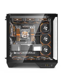 Darkflash DY470 Mid-Tower ATX Gaming Case - Tempered Glass - 4 Infinity Fans - ARGB Controller -Black-5
