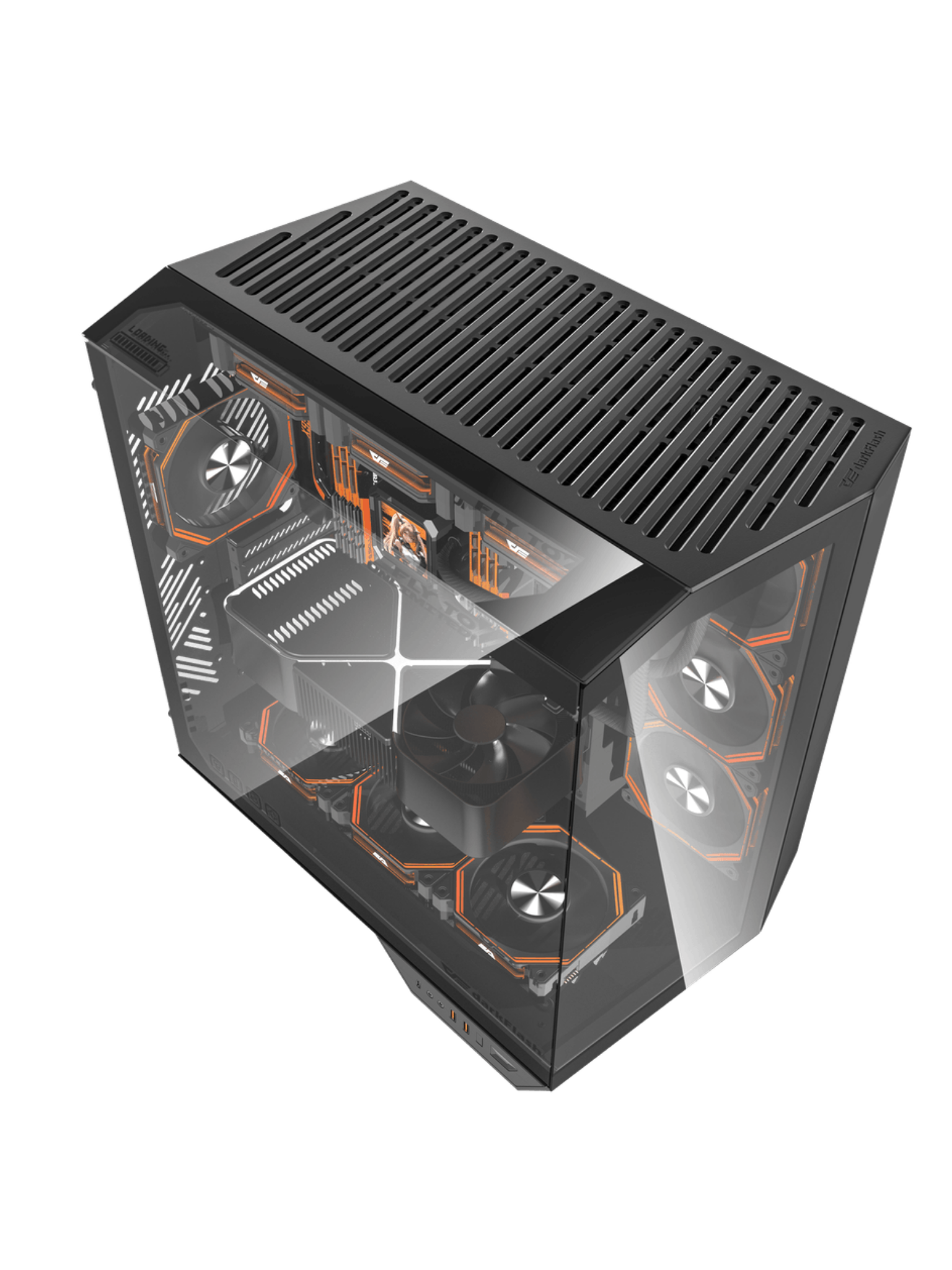 Darkflash DY470 Mid-Tower ATX Gaming Case - Tempered Glass - 4 Infinity Fans - ARGB Controller -Black-4