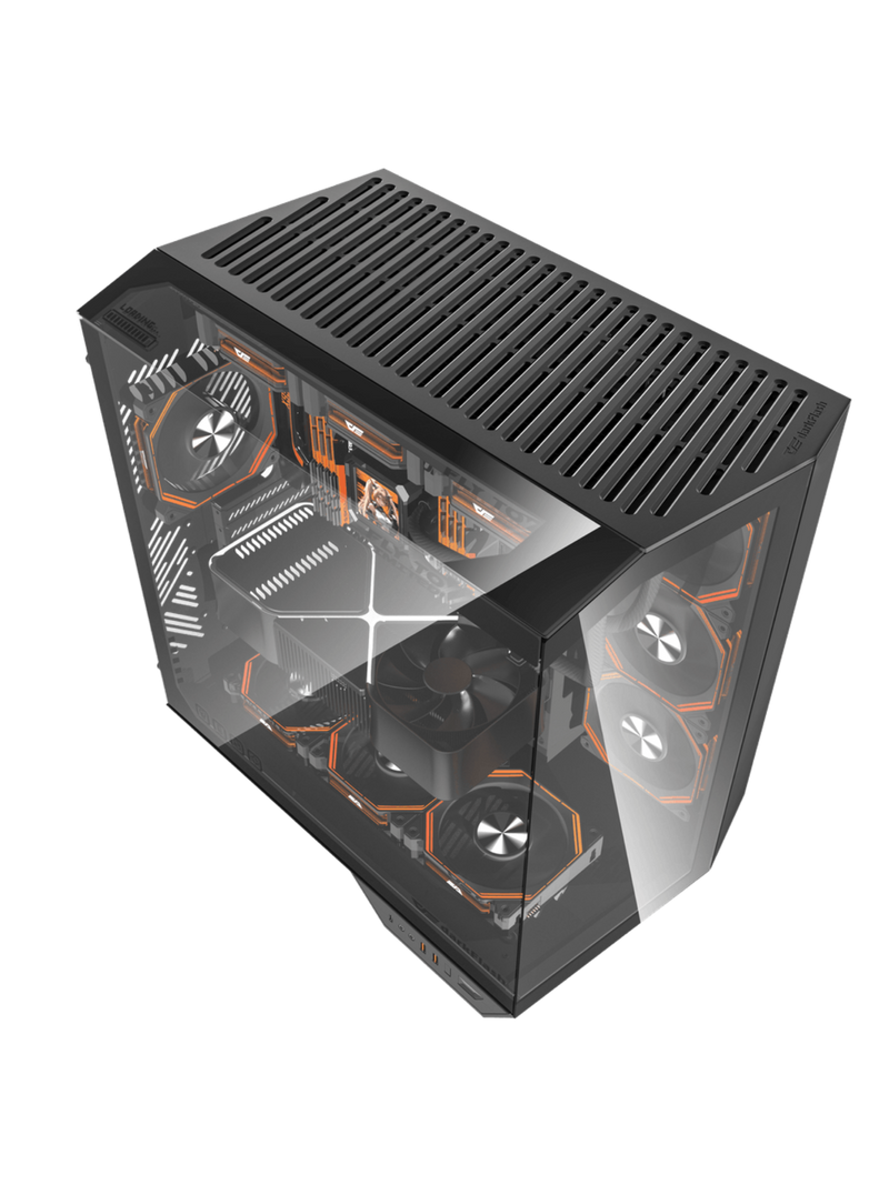 Darkflash DY470 Mid-Tower ATX Gaming Case - Tempered Glass - 4 Infinity Fans - ARGB Controller -Black-4
