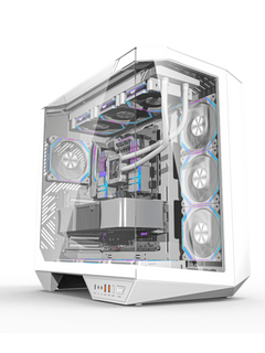Darkflash DY470 Mid-Tower ATX Gaming Case - Tempered Glass - 4 Infinity Fans - ARGB Controller - White-2