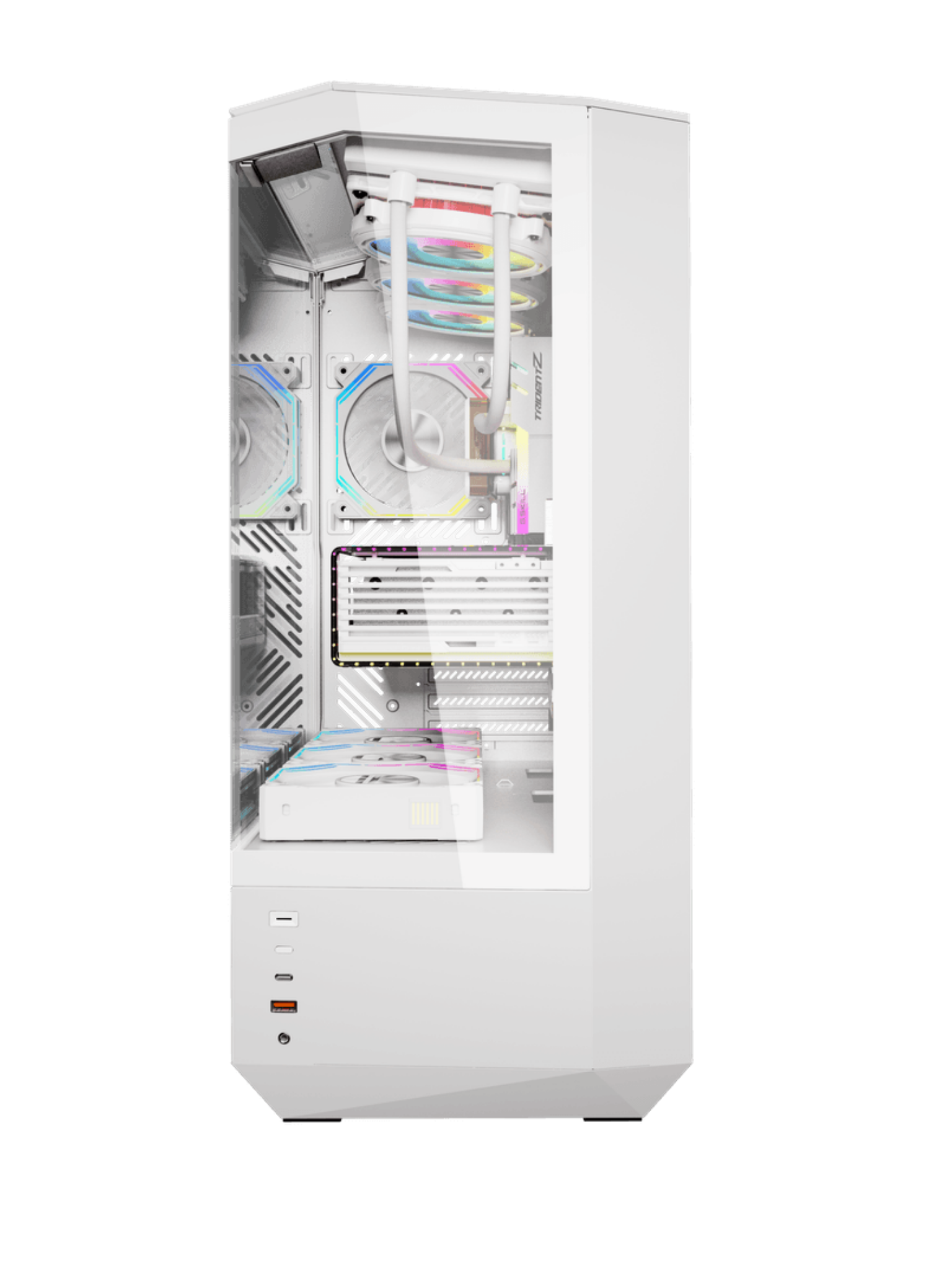 Darkflash DY460 Mid-Tower ATX Gaming Case - Tempered Glass - 4 Infinity Fans - ARGB Controller - White-4